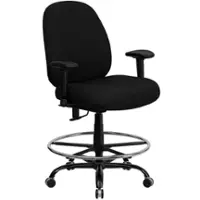 Alamont Home - Hercules Contemporary Big & Tall Fabric Chair with Arms - Black - Front_Zoom