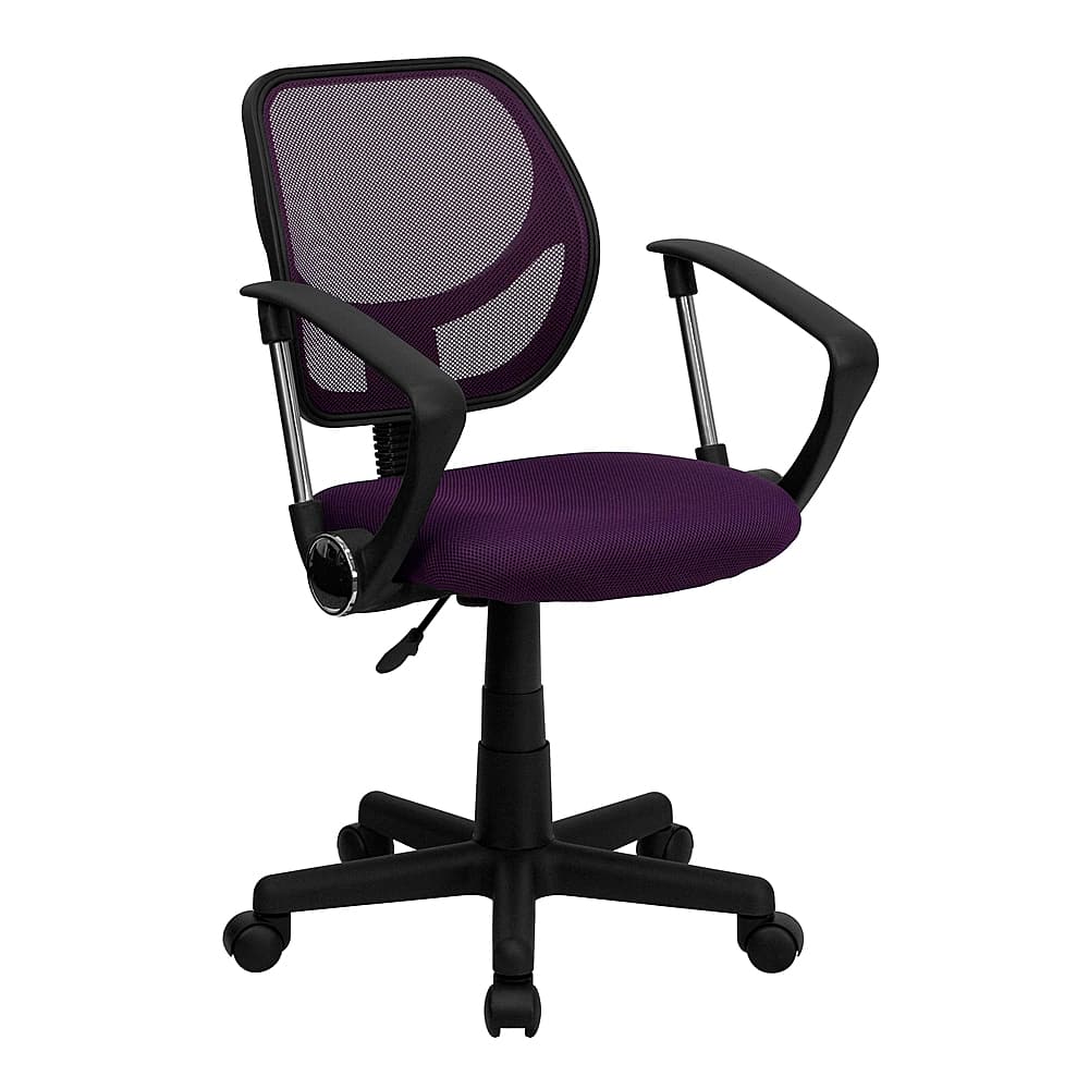 Front. Alamont Home - Neri Contemporary Mesh Swivel Office Chair - Purple.