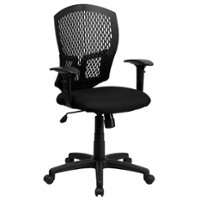 Alamont Home - Moss Contemporary Fabric Swivel Office Chair - Black - Front_Zoom