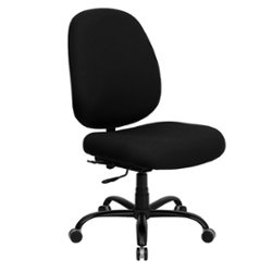 Flash Furniture - Hercules Contemporary Fabric Big & Tall Swivel Ergonomic High Back Office Chair - Black - Front_Zoom