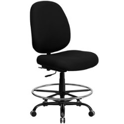 Flash Furniture - Hercules 400lb. Rated High Back Fabric Drafting Chair - Black - Front_Zoom