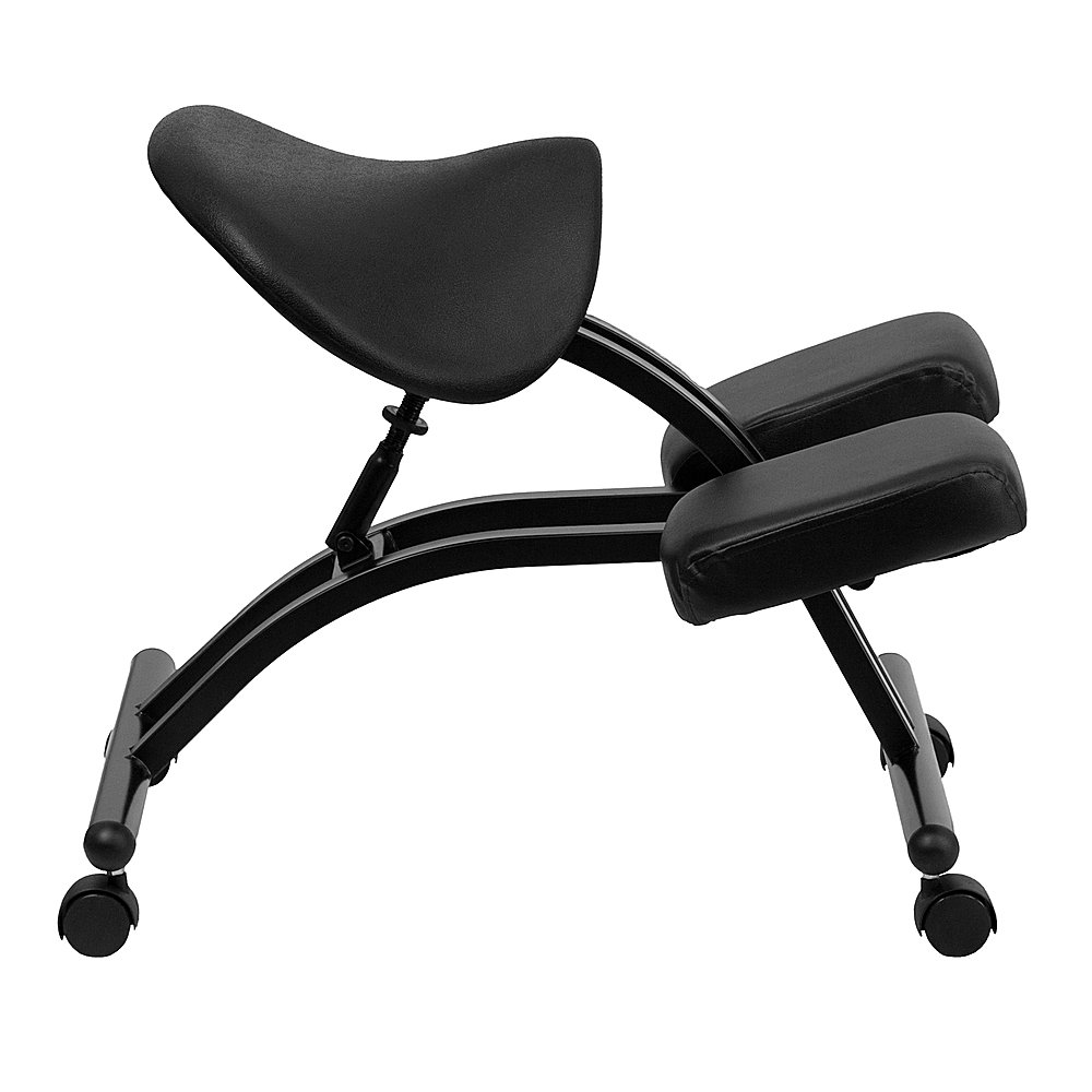 Flash Furniture - Ergonomic Kneeling Office Chair with Saddle Seat - Black