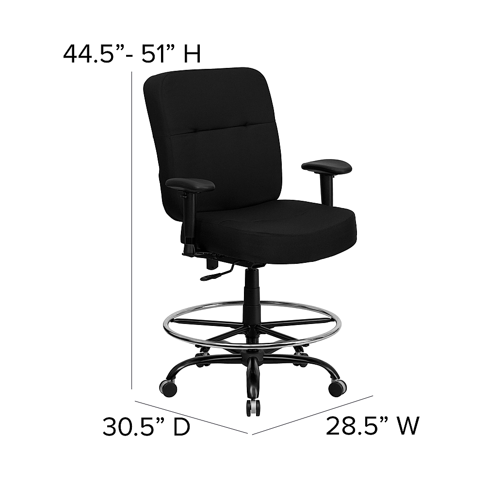 HERCULES SERIES 400 LB CAPACITY BIG & TALL BLACK FABRIC TASK CHAIR WITH HEIGHT 