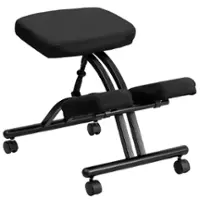 Alamont Home - Tatum Contemporary Fabric Kneeling Chair - Black - Front_Zoom