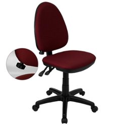 Flash Furniture - Mid-Back Fabric Multifunction Swivel Ergonomic Task Office Chair - Burgundy - Front_Zoom