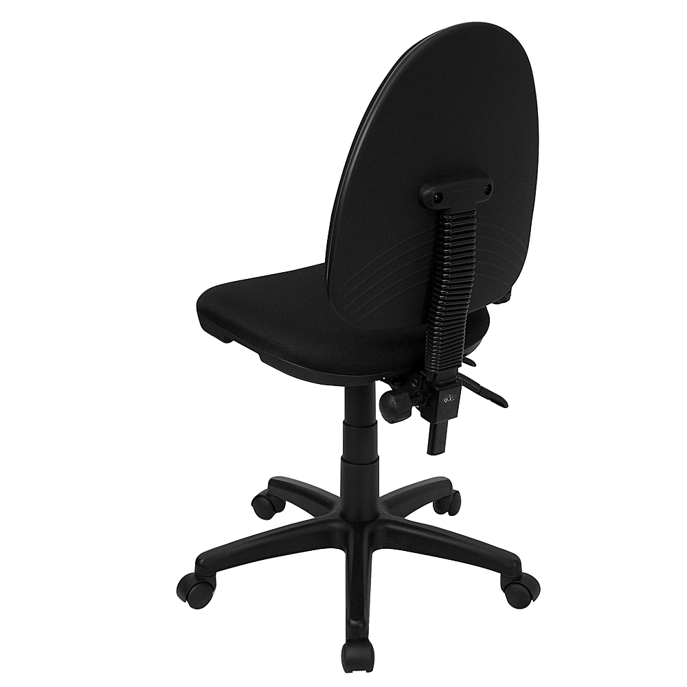 Flash Furniture Mid-Back Black Fabric Multifunction Swivel Task Chair with Adjustable Lumbar Support 