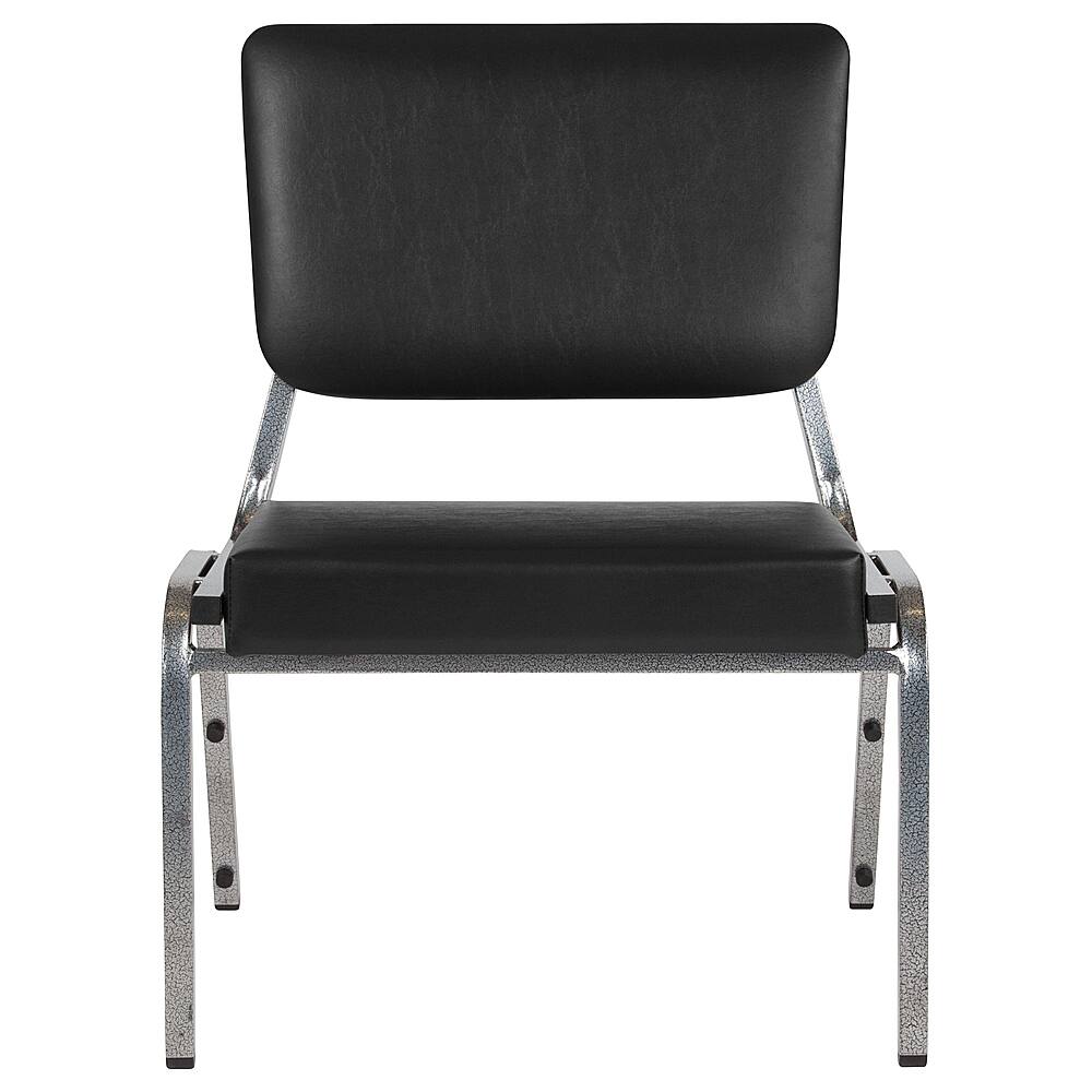 Alt View 11. Alamont Home - Hercules  Contemporary Vinyl Big & Tall Stack Chair - Black Vinyl.