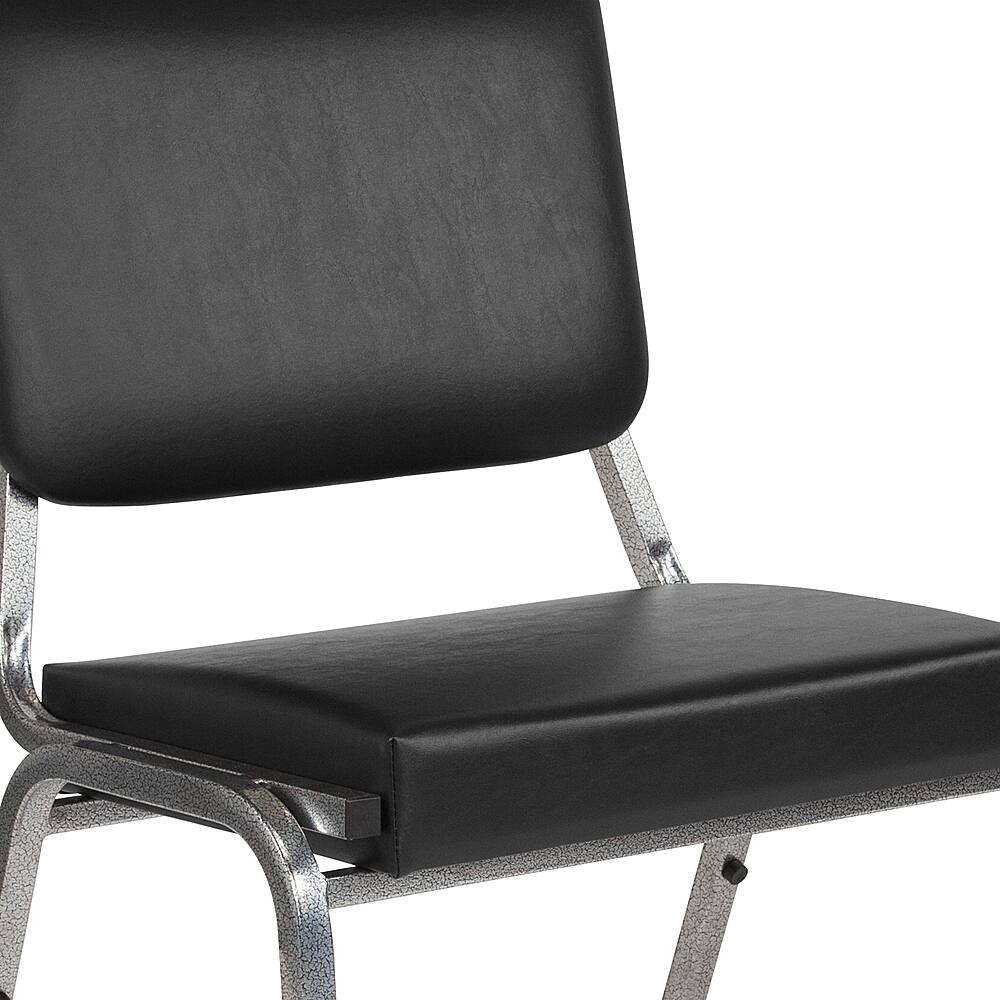 Alt View 15. Alamont Home - Hercules  Contemporary Vinyl Big & Tall Stack Chair - Black Vinyl.