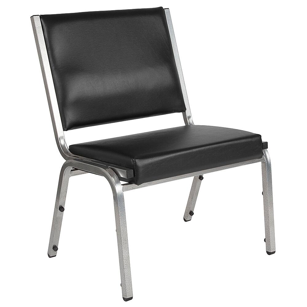 Front. Alamont Home - Hercules Contemporary Vinyl Big & Tall Stack Chair - Black Vinyl.