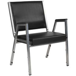 Flash Furniture - Hercules  Contemporary Vinyl Big & Tall Stack Chair - Black Vinyl - Front_Zoom