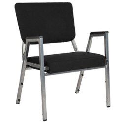 Flash Furniture - Hercules  Contemporary Fabric Big & Tall Stack Chair - Black Fabric - Front_Zoom