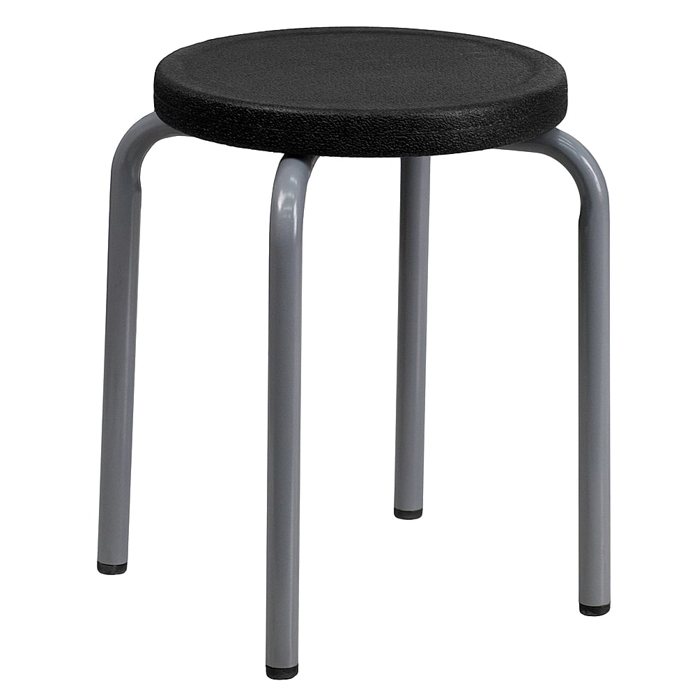 Alamont Home - Remington Contemporary Plastic Stack Stool - Black - Front_Zoom