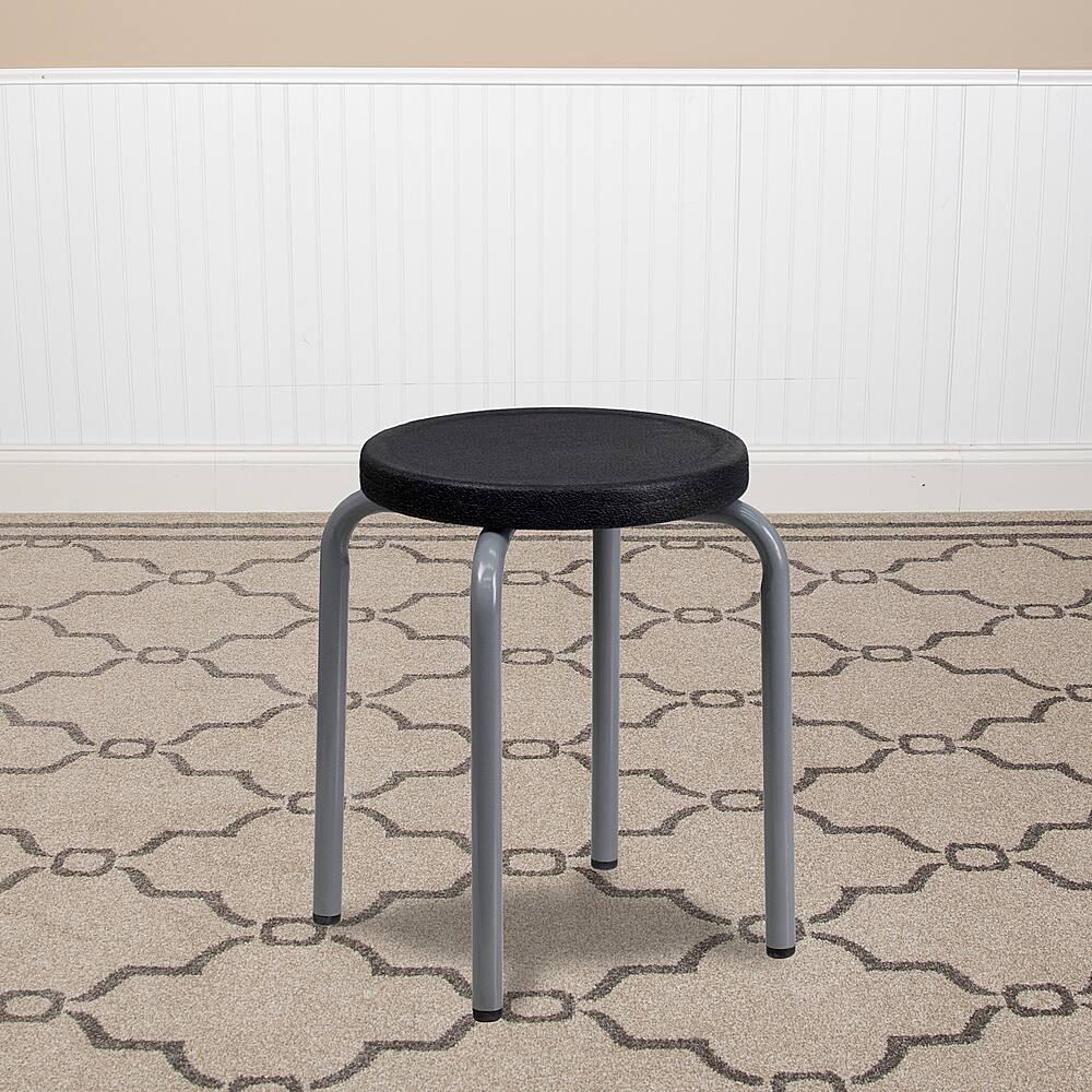 Alt View 11. Alamont Home - Remington Contemporary Plastic Stack Stool - Black.