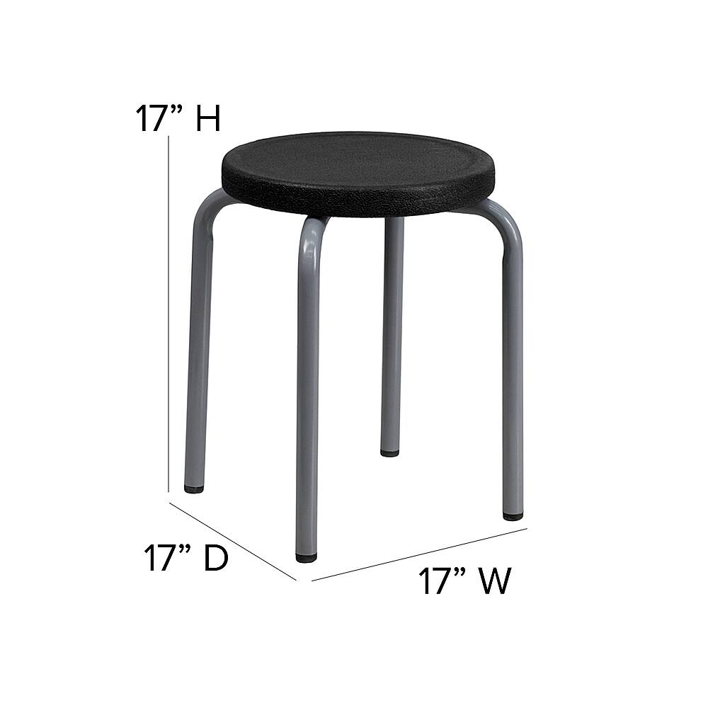 Alt View 12. Alamont Home - Remington Contemporary Plastic Stack Stool - Black.