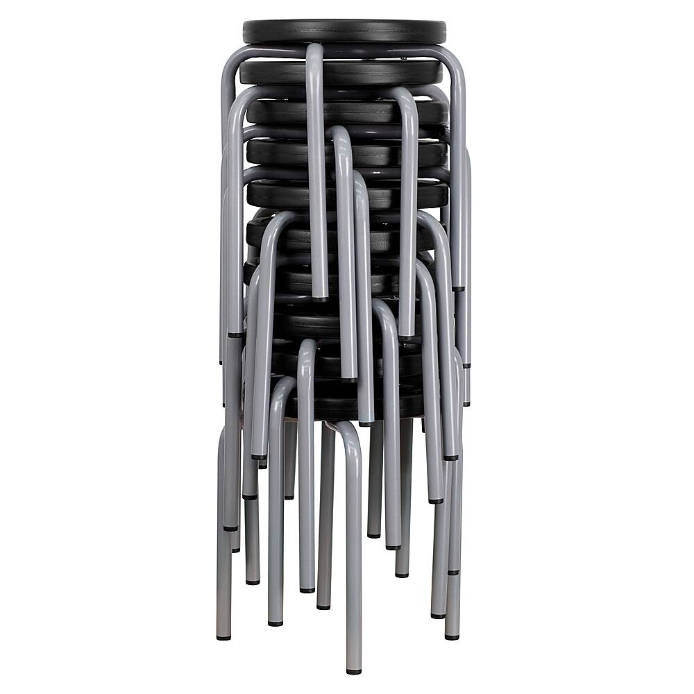 Alt View 13. Alamont Home - Remington Contemporary Plastic Stack Stool - Black.