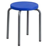 Flash Furniture - Remington Modern Plastic Stack Stool - Blue - Front_Zoom
