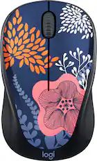 Front. Logitech - Design Collection Limited Edition Wireless 3-button Ambidextrous Mouse with Colorful Designs - Forest Floral.