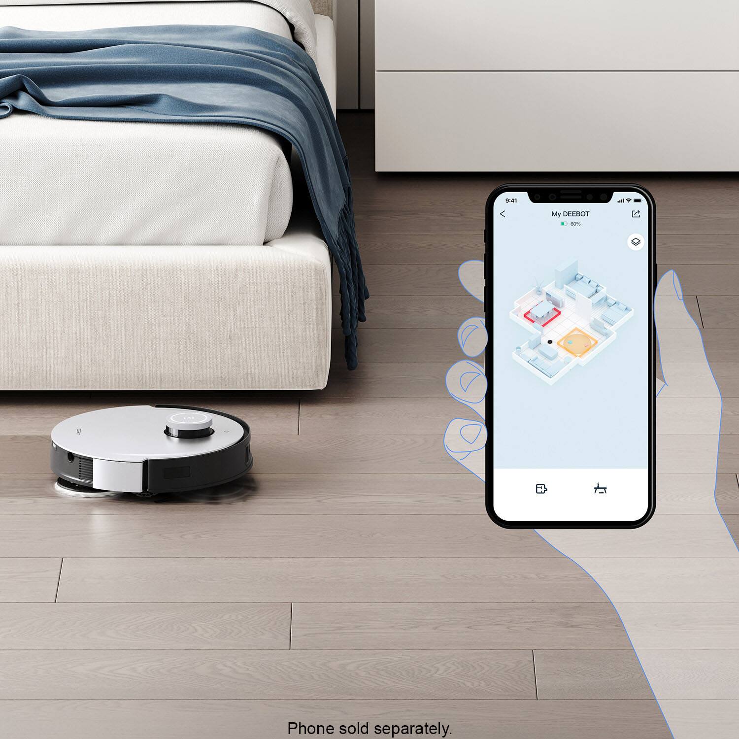 Alt View 18. ECOVACS Robotics - DEEBOT X1 OMNI Robot Vacuum & Mop with Auto Empty and Refill, Laser Mapping, AI Object Recognition and Self Clean - BLACK + SILVER.