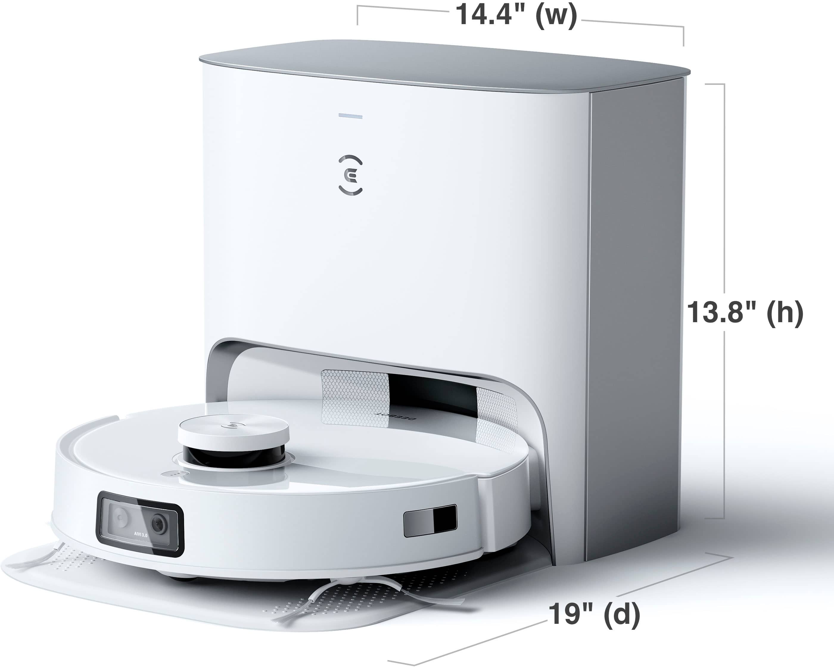 Alt View 19. ECOVACS Robotics - DEEBOT T10+ Robot Vacuum & Mop with Auto Empty, Laser Mapping, AI Object Recognition - WHITE.