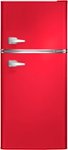 Front. Insignia™ - 4.5 Cu. Ft. Retro Mini Fridge with Top Freezer and ENERGY STAR Certification - Red.