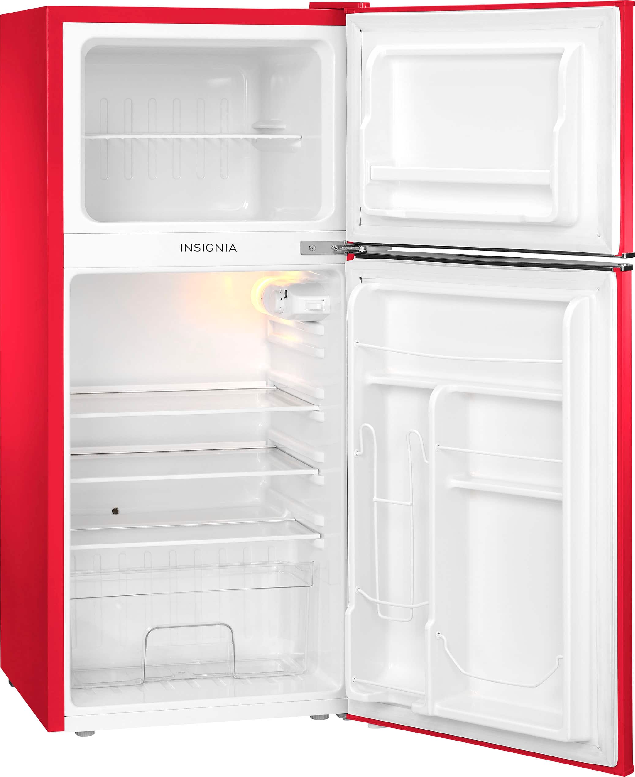 Alt View 11. Insignia™ - 4.5 Cu. Ft. Retro Mini Fridge with Top Freezer and ENERGY STAR Certification - Red.
