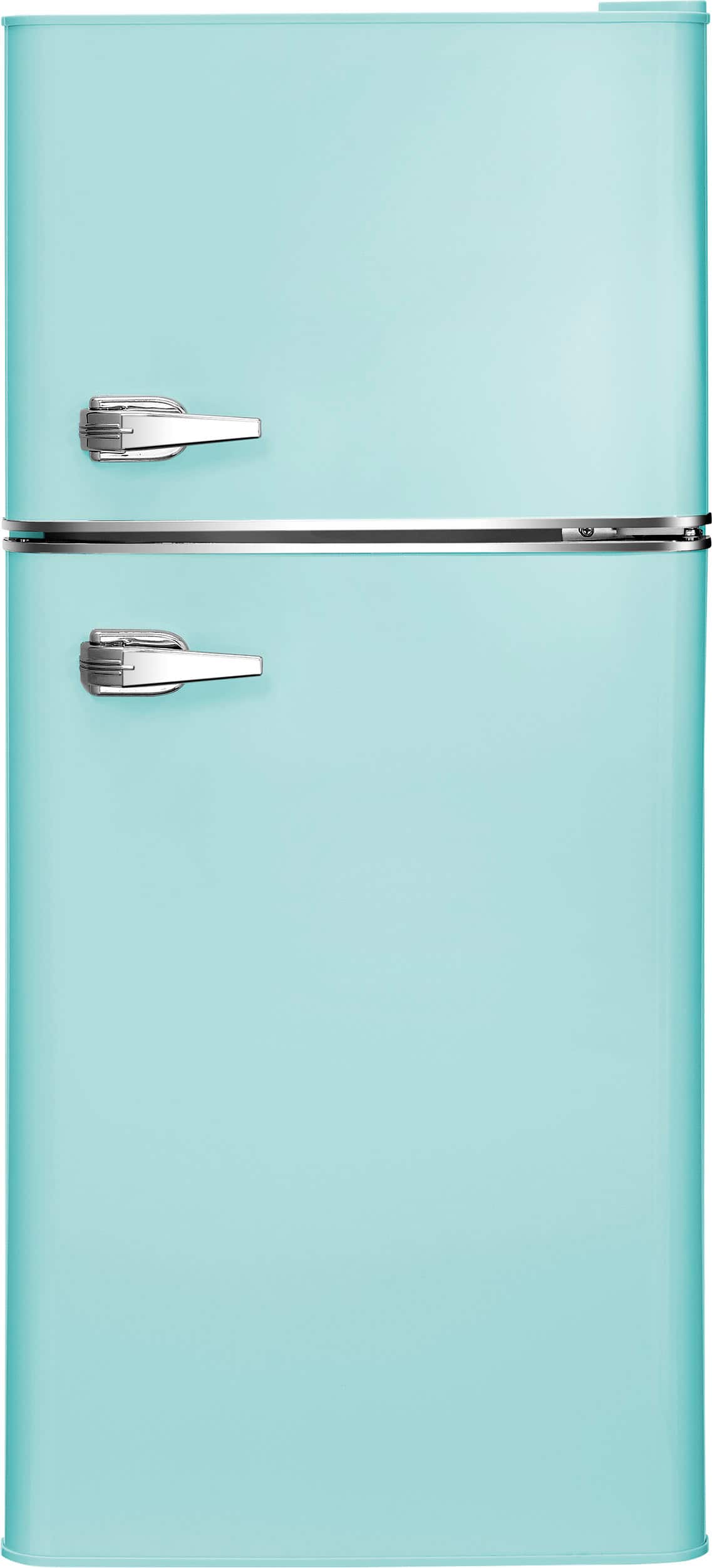 Insignia™ - 4.5 Cu. Ft. Retro Mini Fridge with Top Freezer and ENERGY STAR Certification - Mint - Front_Zoom