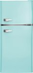 Front. Insignia™ - 4.5 Cu. Ft. Retro Mini Fridge with Top Freezer and ENERGY STAR Certification - Mint.