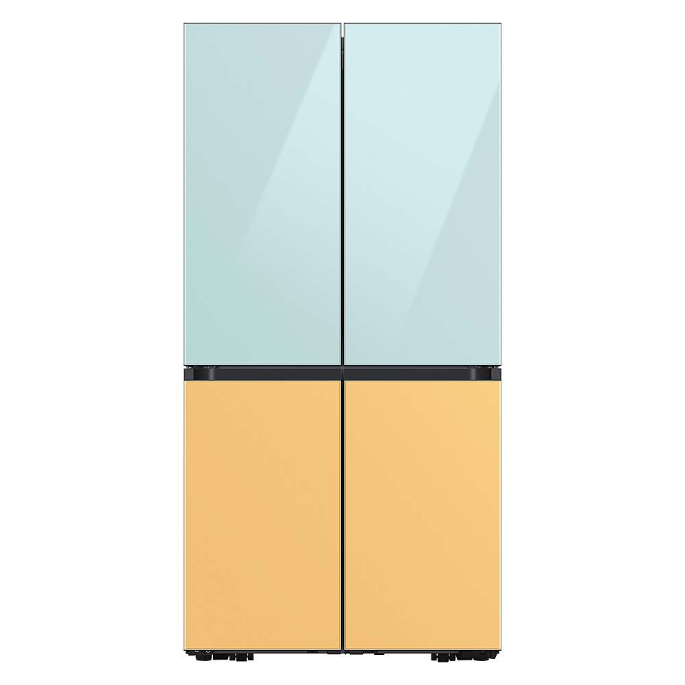 Alt View 22. Samsung - Bespoke 4-Door Flex Refrigerator Panel - Top panel - Morning Blue Glass.