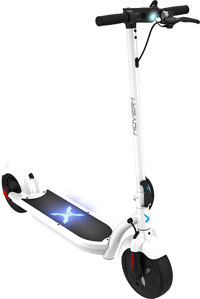 Angle View: Hover-1 - Alpha Foldable Electric Scooter w/12 mi Max Operating Range & 17.4 mph Max Speed - White