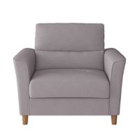 CorLiving - Georgia Upholstered Accent Chair And A Half - Light Grey - Front_Zoom