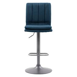 CorLiving - Palmer Adjustable Channel Tufted Upholstered Barstool (set of 2) - Blue - Front_Zoom