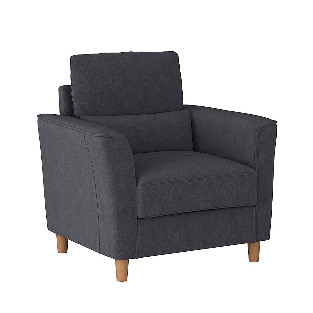 Angle View: CorLiving - Georgia Upholstered Accent Chair - Dark Grey