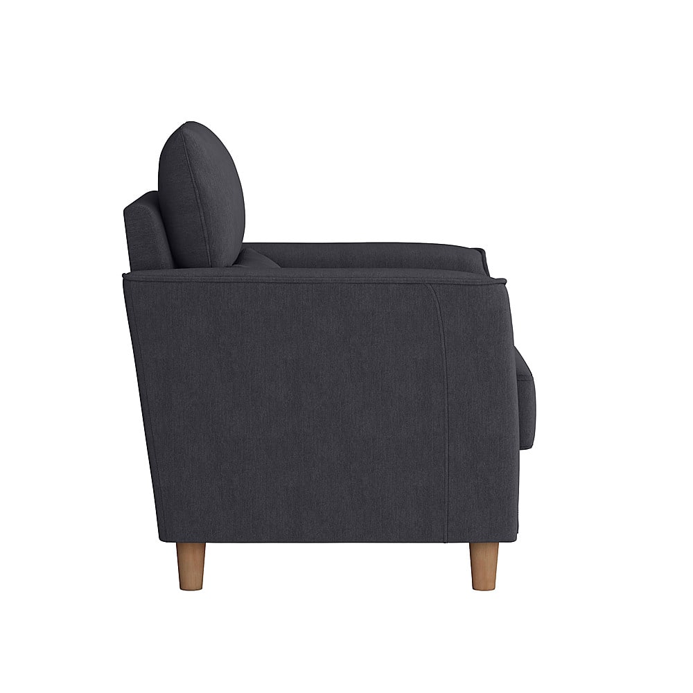 Left View: CorLiving - Georgia Upholstered Accent Chair - Dark Grey