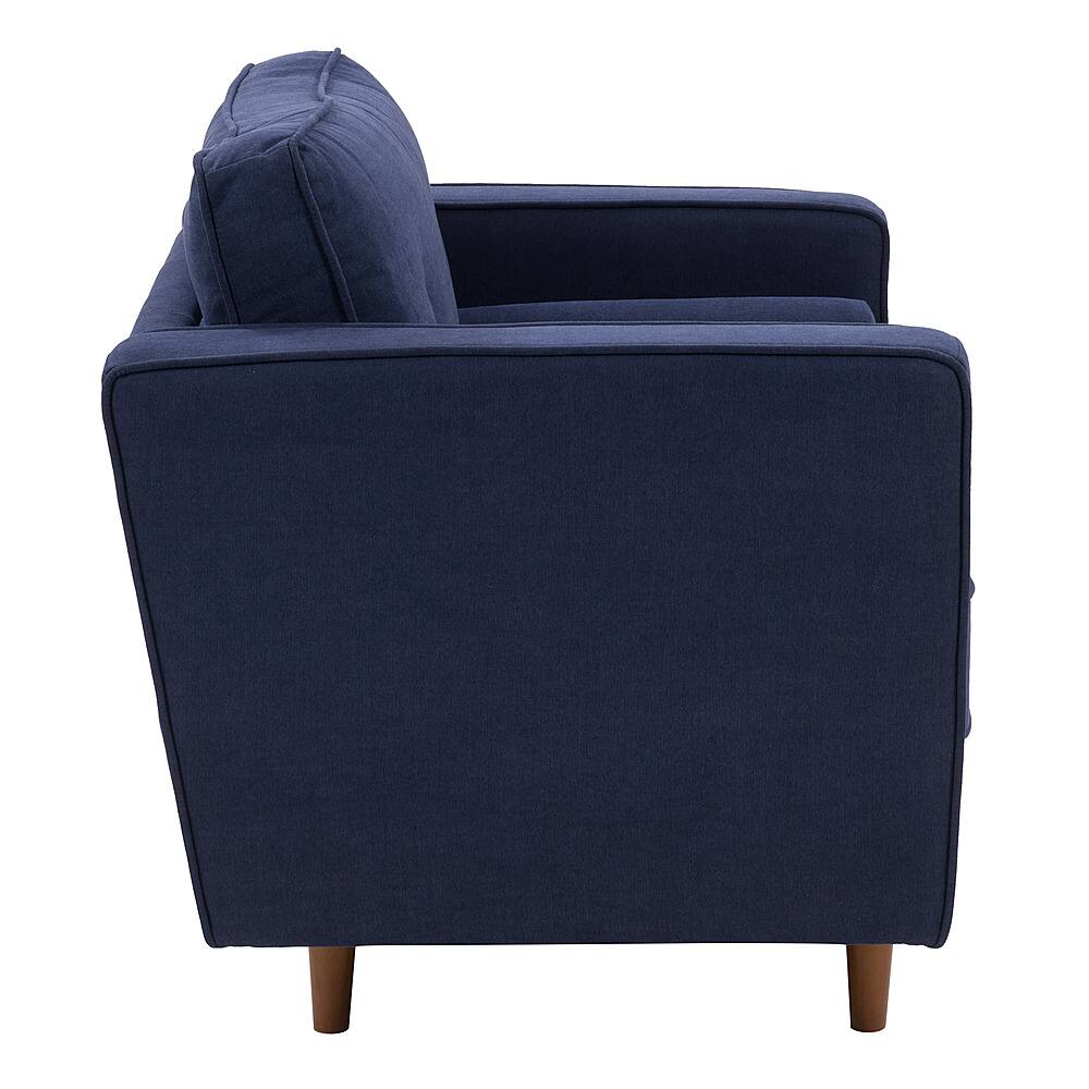 Left View: CorLiving - Mulberry Fabric Upholstered Modern Accent Chair - Navy Blue