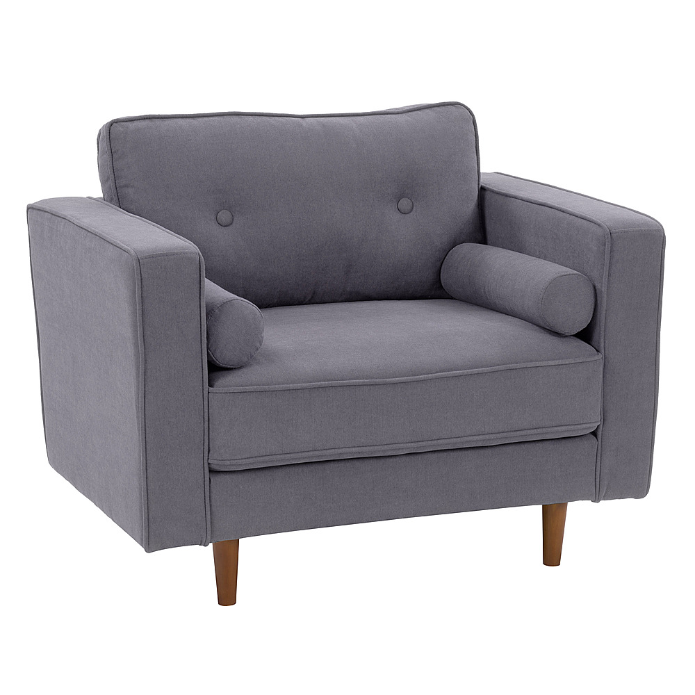 Angle View: CorLiving - Mulberry Fabric Upholstered Modern Accent Chair - Grey
