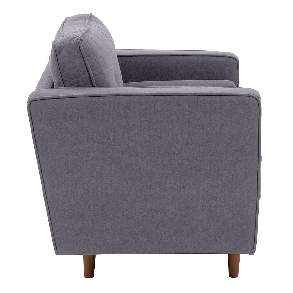 Left View: CorLiving - Mulberry Fabric Upholstered Modern Accent Chair - Grey