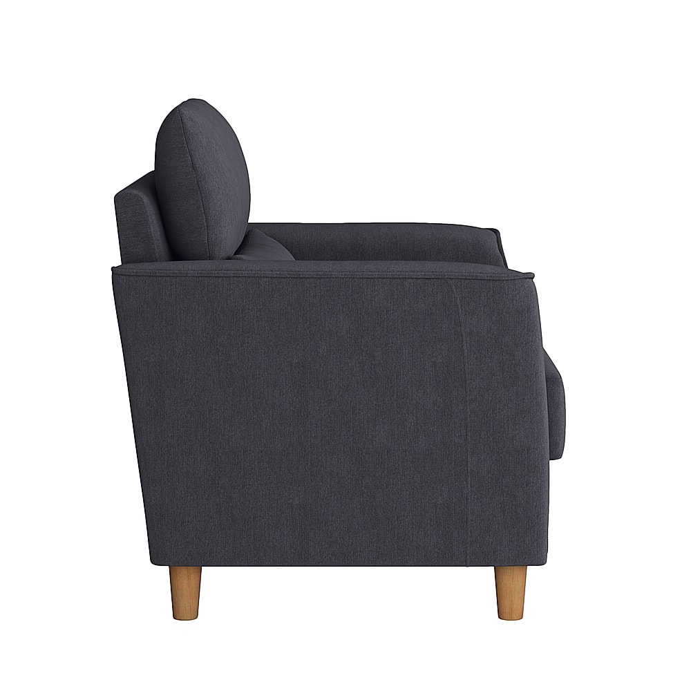 Left View: CorLiving - Georgia Upholstered Accent Chair And A Half - Dark Grey