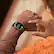 Alt View 1. Apple - Apple Watch Series 8 GPS + Cellular 41mm Gold Stainless Steel Case with Starlight Sport Band - S/M - Starlight.