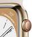 Left. Apple - Apple Watch Series 8 GPS + Cellular 41mm Gold Stainless Steel Case with Starlight Sport Band - S/M - Starlight.