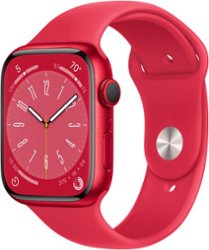 Apple Watch Series 8 GPS + Cellular 45mm (PRODUCT)RED Aluminum Case with (PRODUCT)RED Sport Band - S/M - (PRODUCT)RED (AT&T) - Front_Zoom