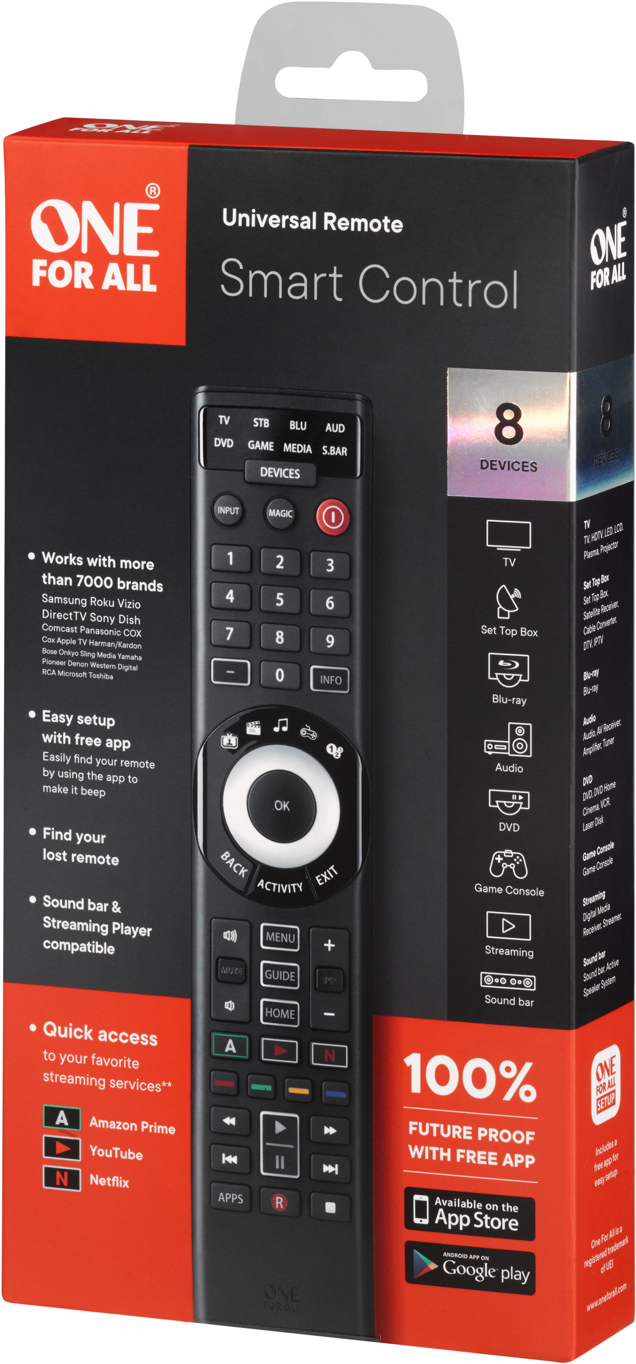 One for All 8 Device Universal Smart 8 TV Remote URC7880 - Best Buy