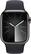 Angle. Apple - Apple Watch Series 9 (GPS + Cellular) 41mm Graphite Stainless Steel Case with Midnight Sport Band w/ Blood Oxygen - S/M - Graphite.