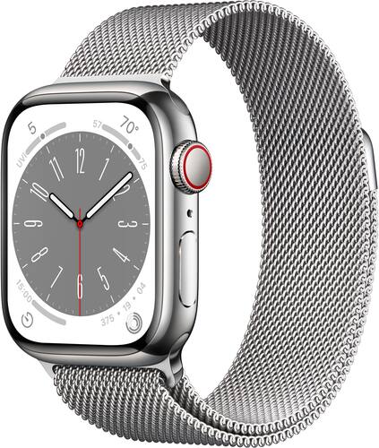 

Apple Watch Series 8 GPS + Cellular 41mm Silver Stainless Steel Case with Silver Milanese Loop - Silver (Verizon)