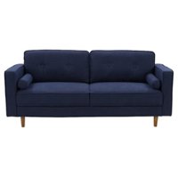 CorLiving - Mulberry 3-Seat Fabric Upholstered Modern Sofa - Navy Blue - Front_Zoom