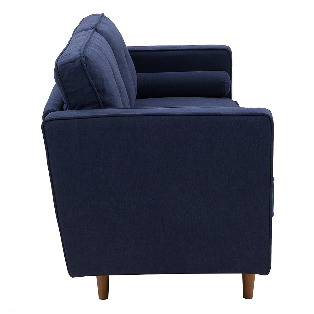 Left View: CorLiving - Mulberry 3-Seat Fabric Upholstered Modern Sofa - Navy Blue