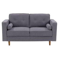CorLiving - Mulberry 2-Seat Fabric Upholstered Modern Loveseat - Grey - Front_Zoom