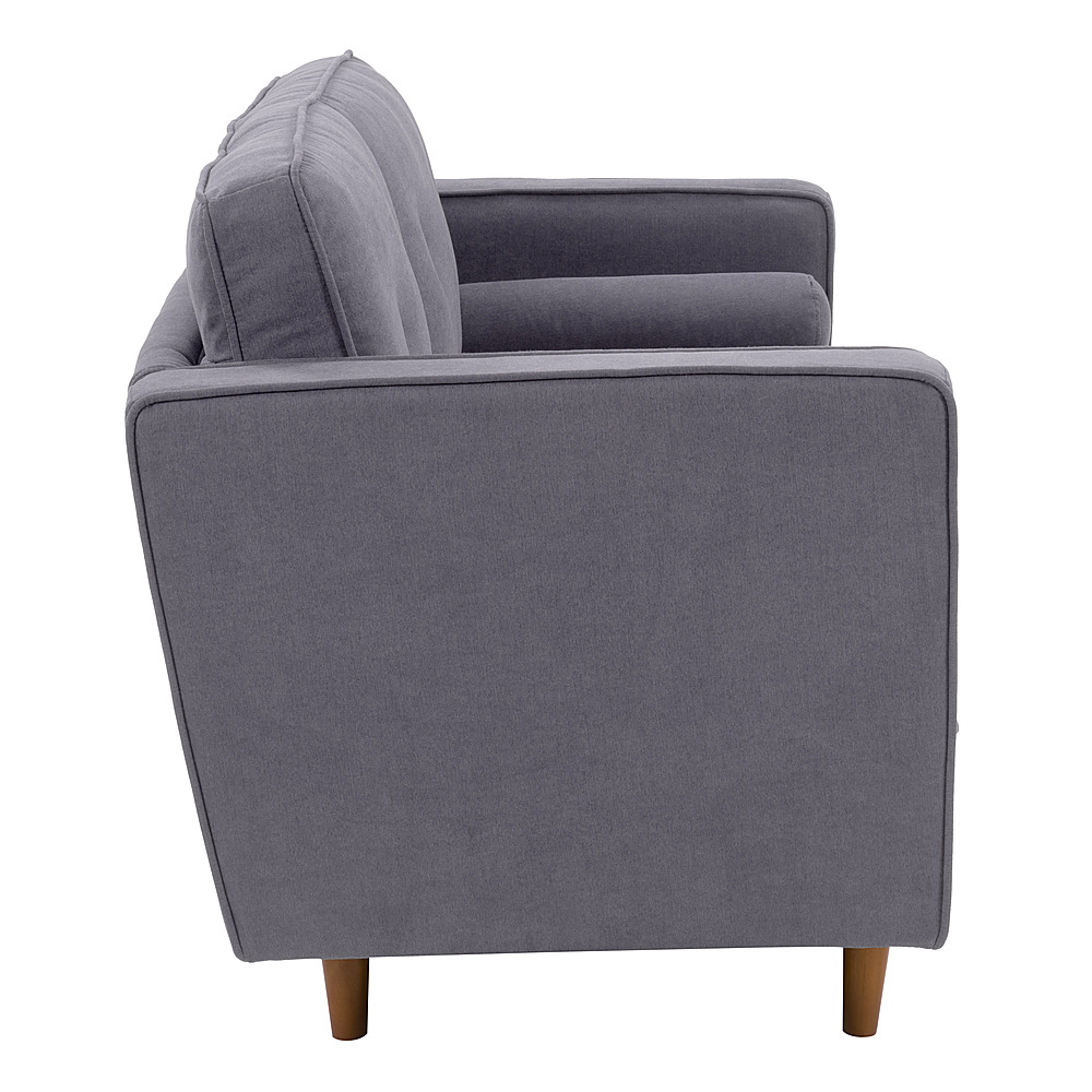Left View: CorLiving - Mulberry 2-Seat Fabric Upholstered Modern Loveseat - Grey