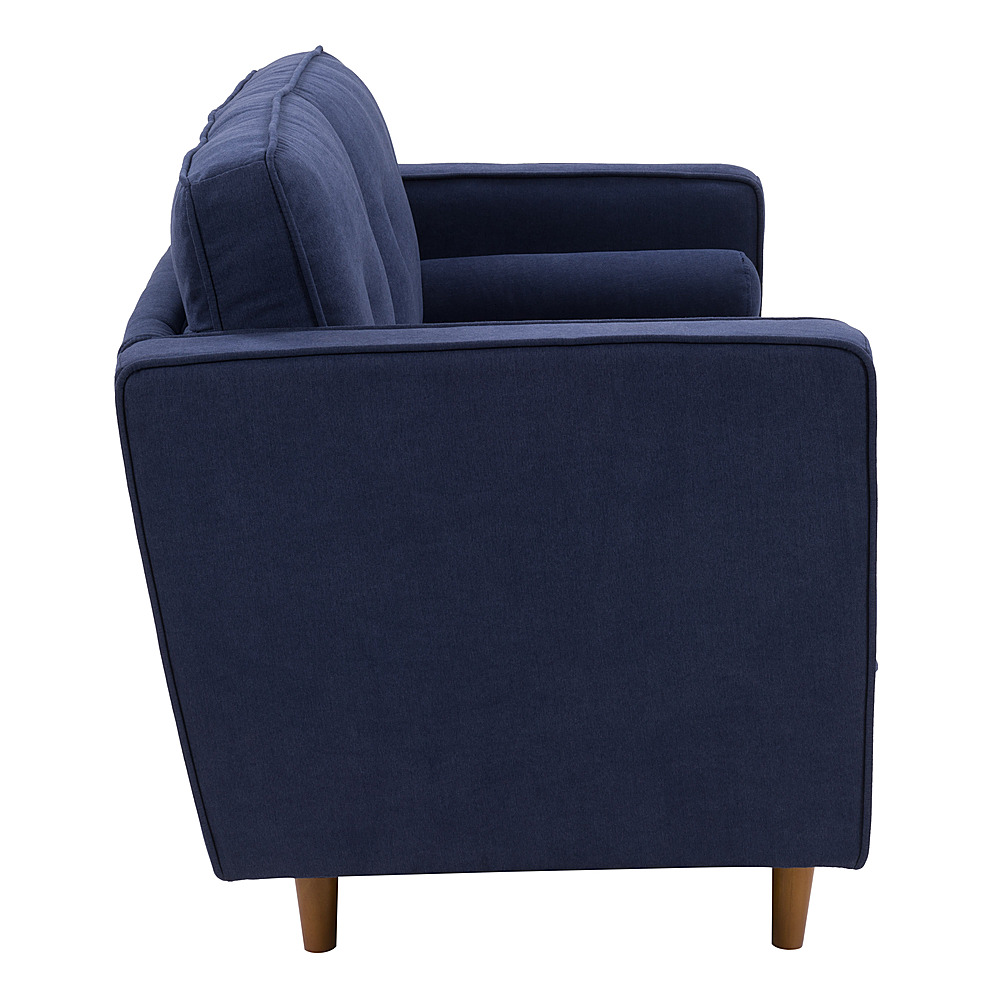Left View: CorLiving - Mulberry 2-Seat Fabric Upholstered Modern Loveseat - Navy Blue