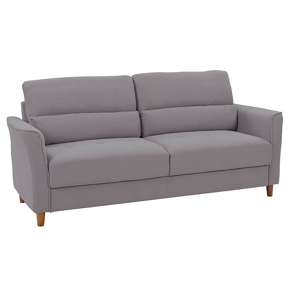 Angle View: CorLiving - Georgia 3-Seat Fabric Upholstered Sofa - Light Grey