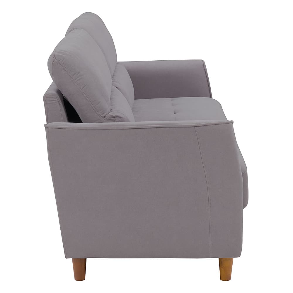 Left View: CorLiving - Georgia 3-Seat Fabric Upholstered Sofa - Light Grey